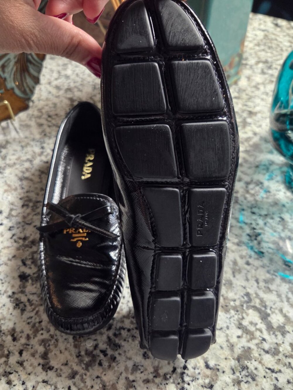 Prada Black Patent Loafers • Made in Italy • Size 38.5 - Picture 4 of 6